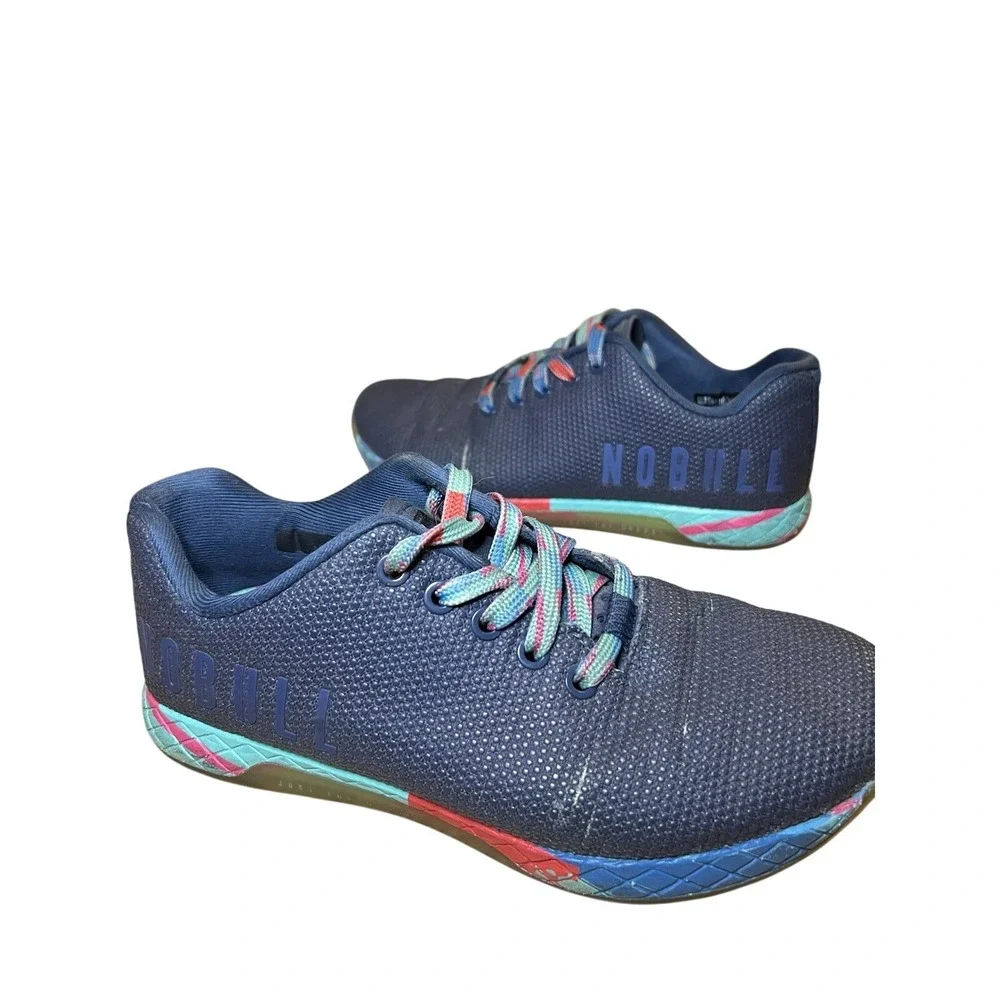 NOBULL Lightning Lightweight‎ Trainer Navy Multicolor Womens 7.5 Men's 6 Rainbow